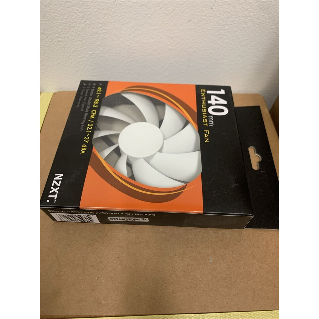 NZXT FX-140LB 140mm Enthusiast PC Computer Case Fan - 49.1-98.3cfm - Black/White