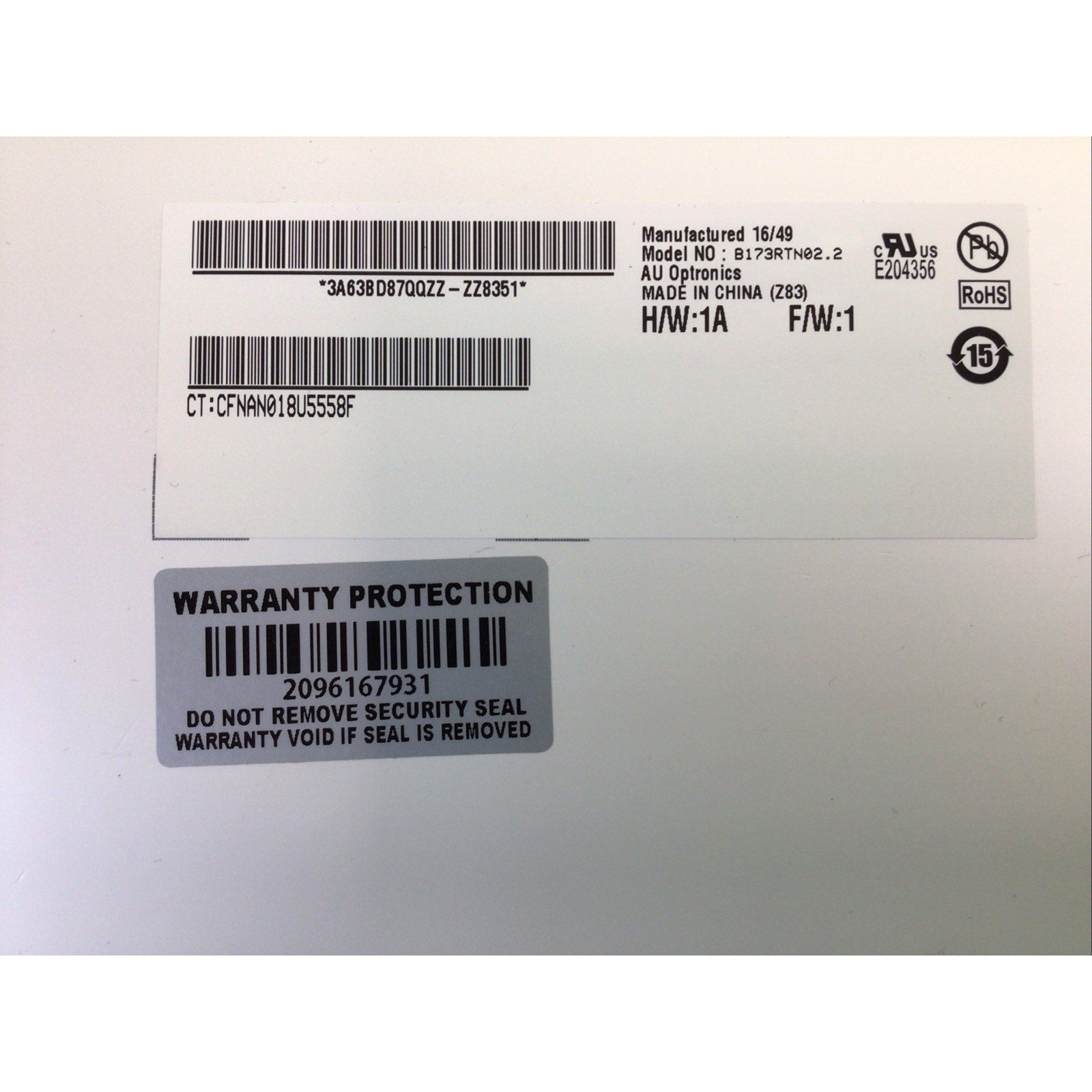 HP Pavilion 17-X116DX 17.3" Display Screen LCD