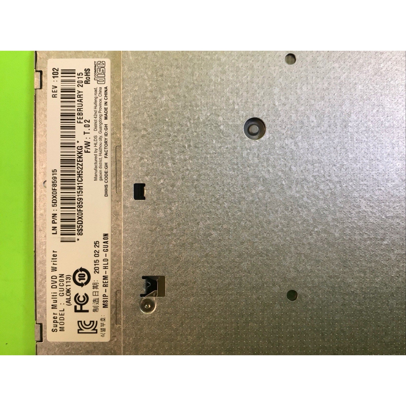 LENOVO Z70-80 ODD OPTICAL DISC DRIVE DVD CD GUC0N 5DX0F85915 AP0TG000710