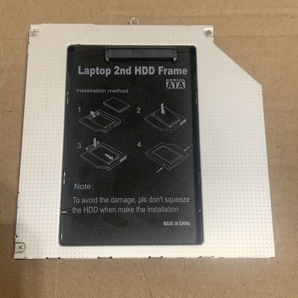 2nd SATA SSD/HDD Laptop Drive Caddy Enclosure 9.5MM- Fits In Optical Drive Slot