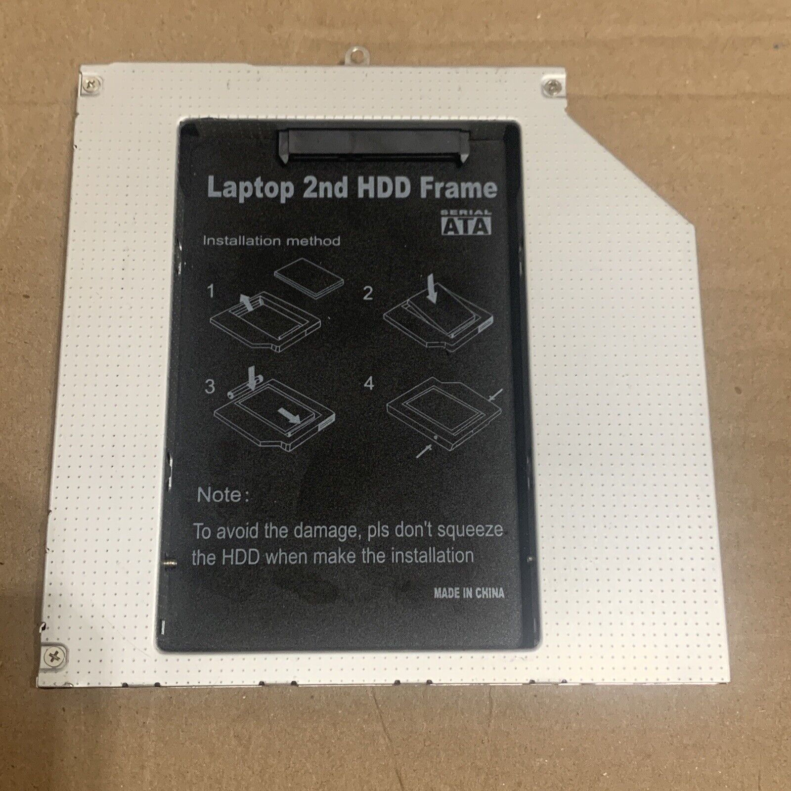 2nd SATA SSD/HDD Laptop Drive Caddy Enclosure 9.5MM- Fits In Optical Drive Slot