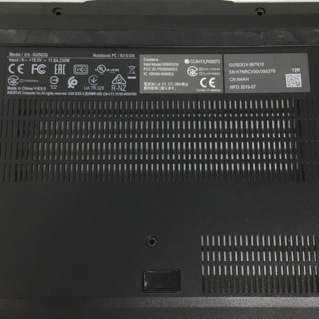 Asus ROG Zephyrus M 15.6" GU502GV-BI7N10 OEM Laptop Bottom Case 13NR0241AP0101