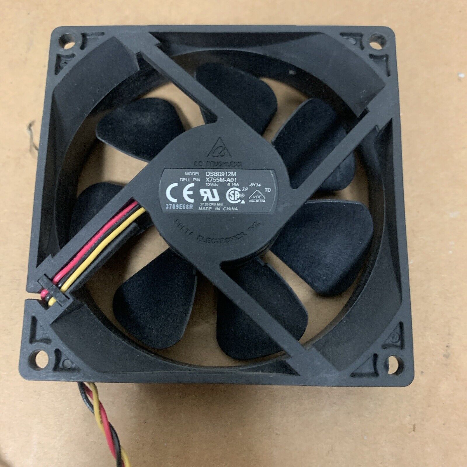 Dell X755M-A01 DSB0912M Computer Case Fan P/N: 0X755M