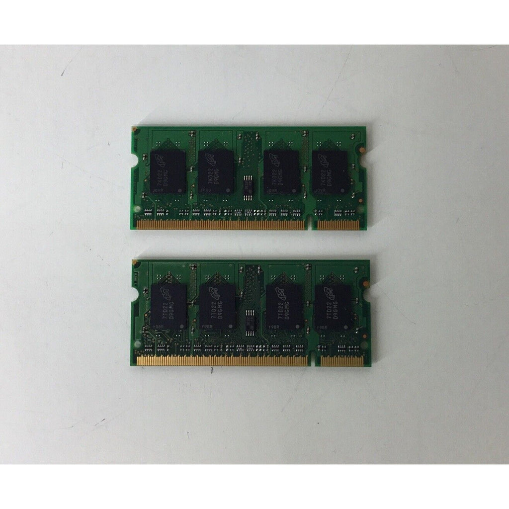 Lot of 2 - Micron PC2-5300 2x512MB SO-DIMM 667 MHz DDR2 Memory MT8HTF6464HDY