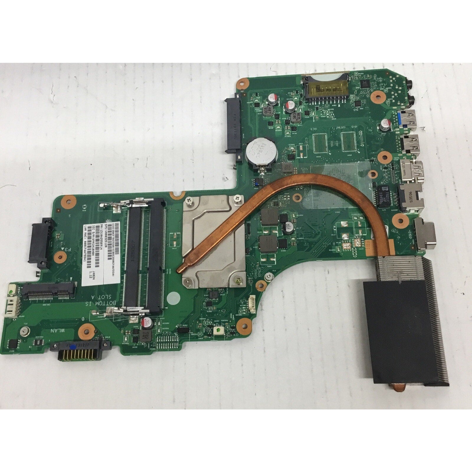 Toshiba Satellite C55 Motherboard SPS V000325120 P/N 1310A2556914 CPU Heatsink