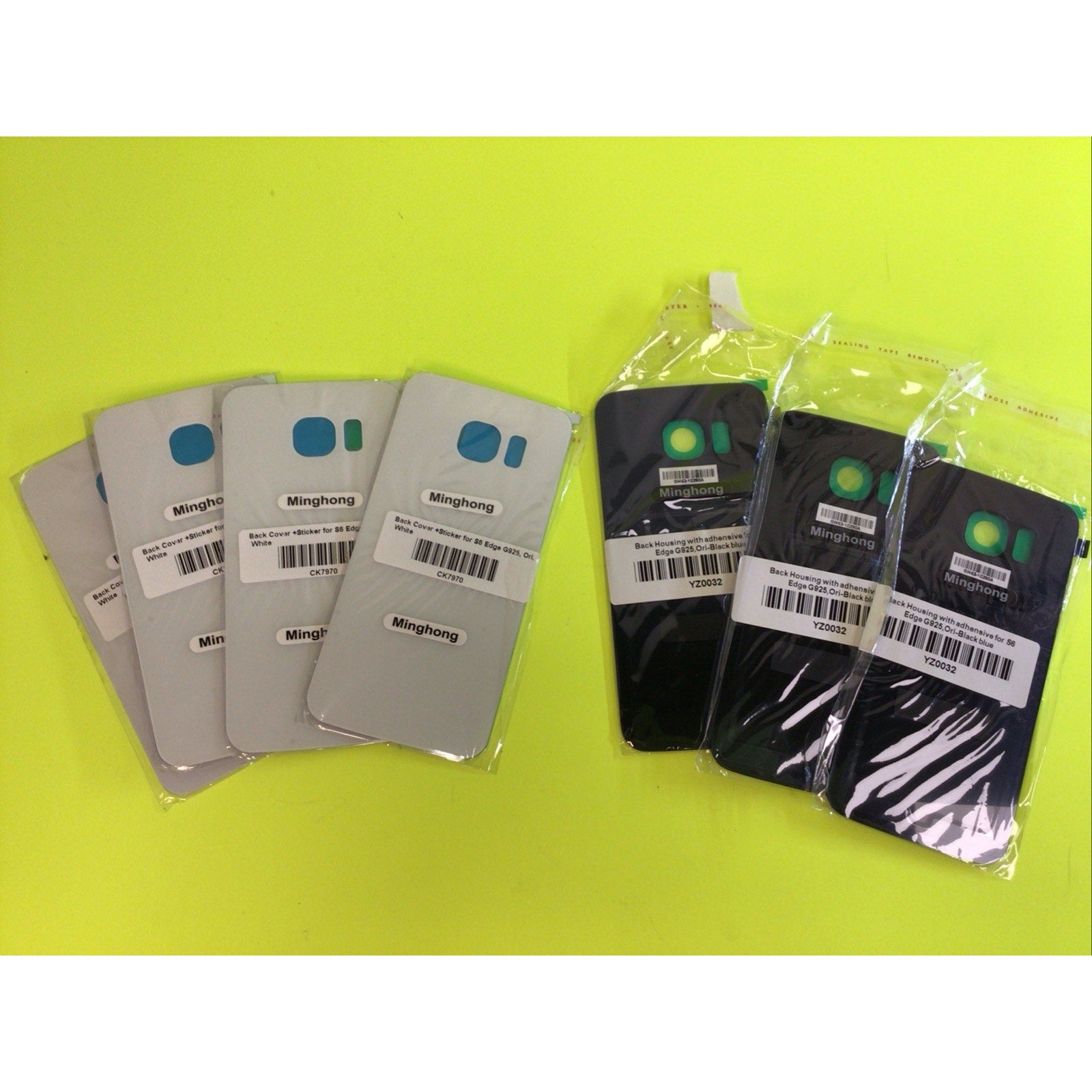 7 Pack Samsung Galaxy S6 Edge G925 Back Glass Cover Door Rear Panel w/Adhesive