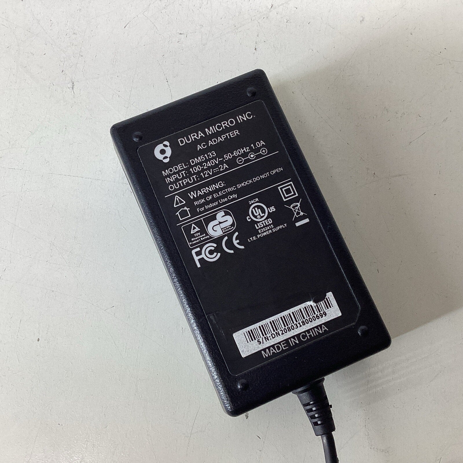 Dura Micro AC Adapter DM5133 12V 2A No Power Cable