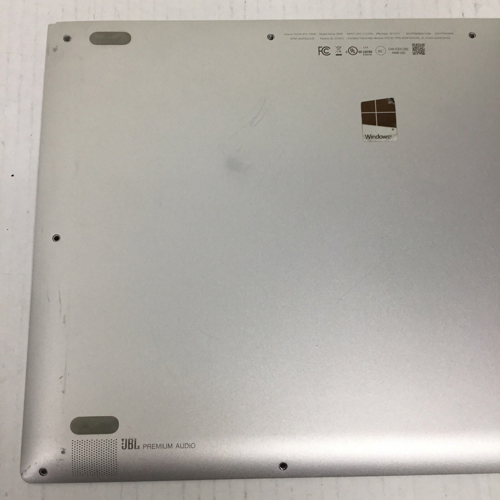 Lenovo Yoga Bottom Cover Case Base Enclosure AM122000400KCS1