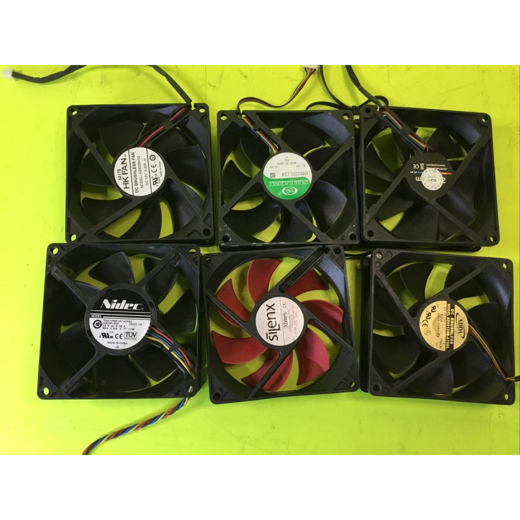 Lot of 6 92mm PC Cooling Fans