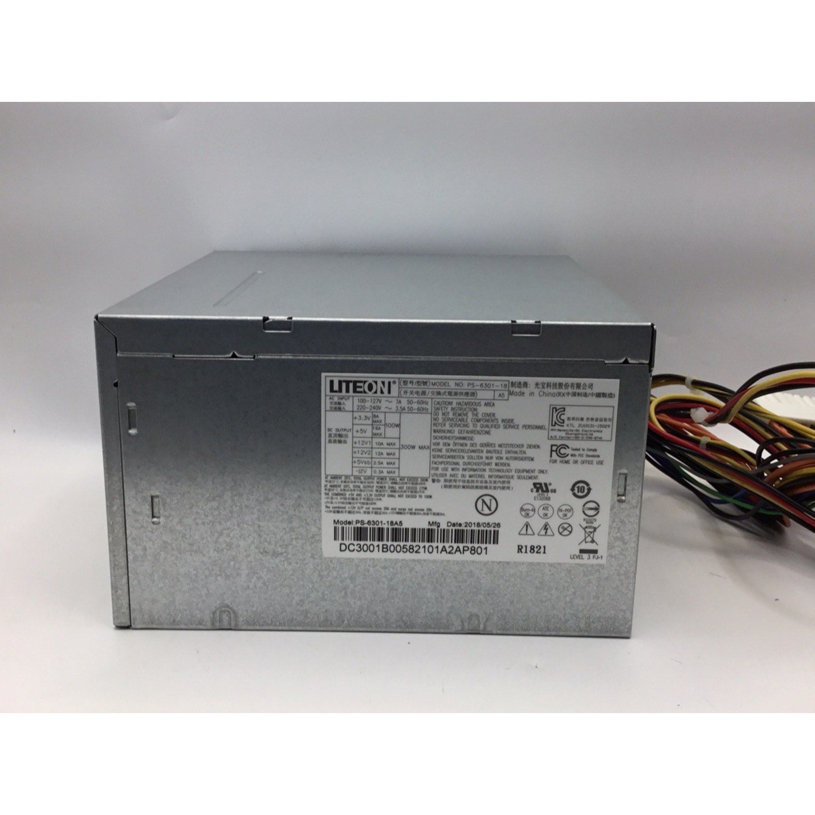 Liteon 300 W 24 Pin ATX Desktop Power Supply PS-6301-18