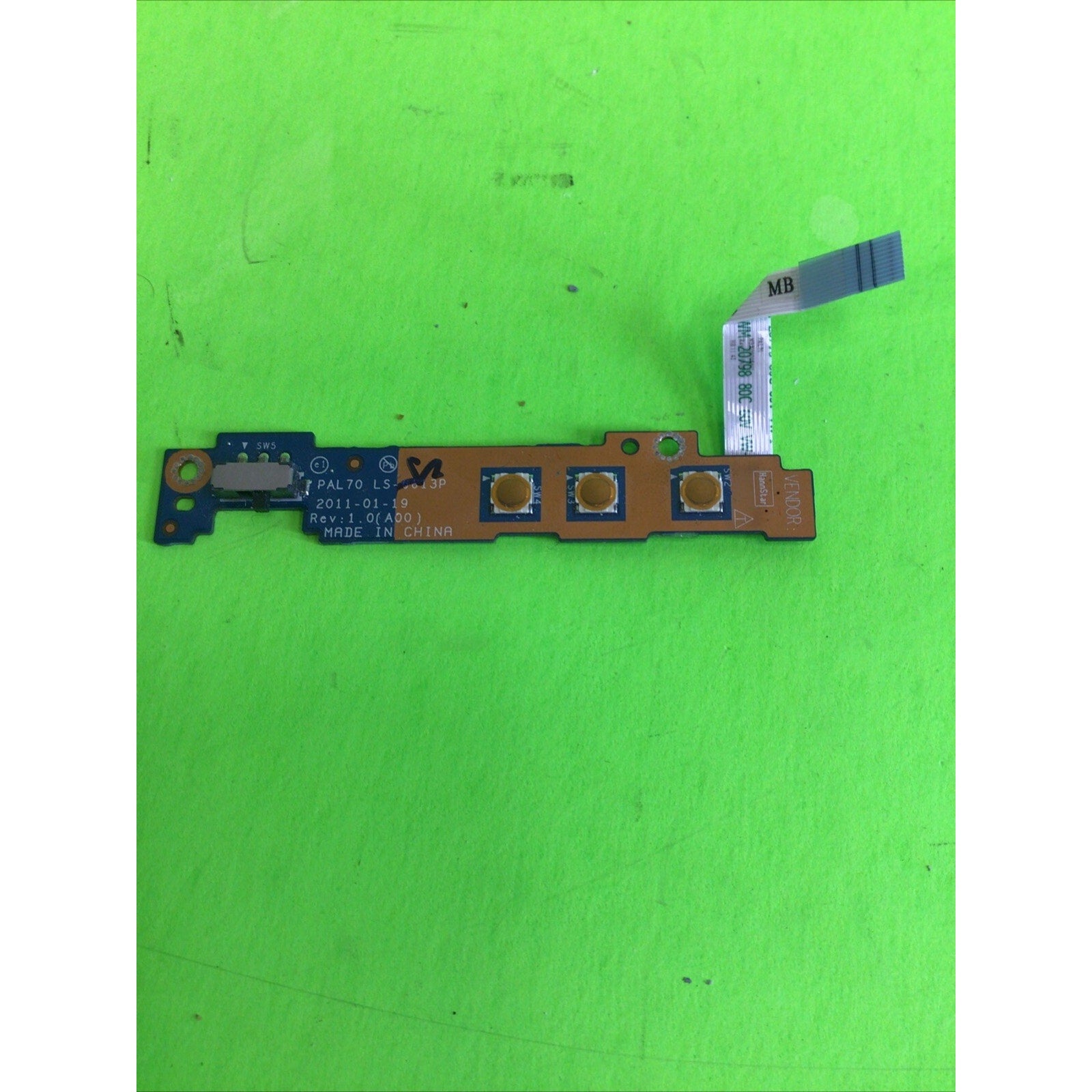 Dell Latitude E6320 Mute / Volume Buttons Circuit Board LS-6613P 7GN30