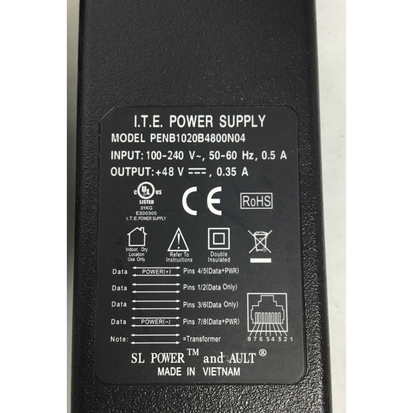 ITE Power Supply PENB1020B4800N04 48V Ethernet PoE Injector