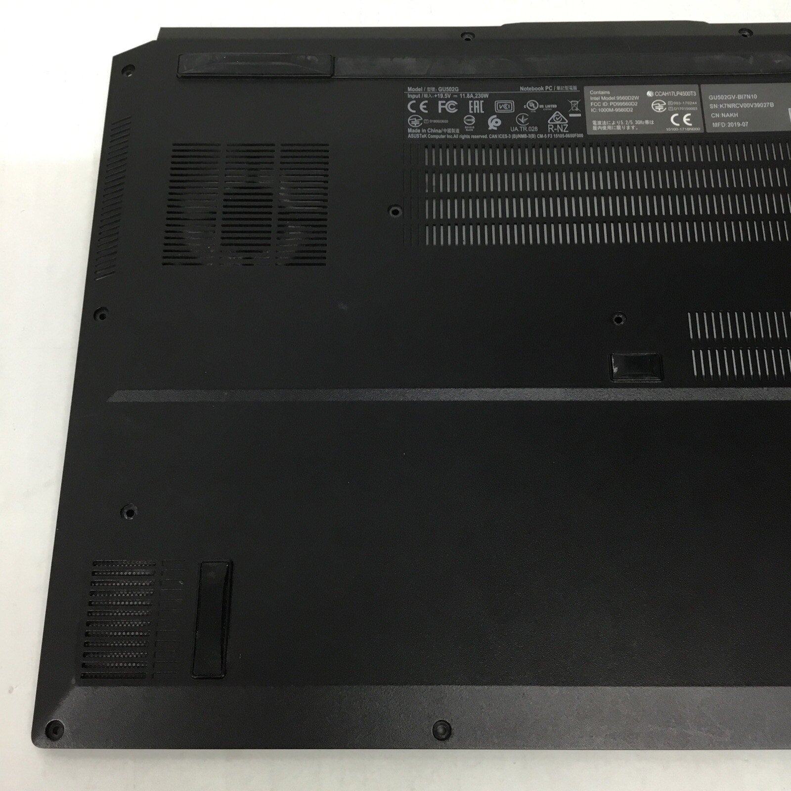 Asus ROG Zephyrus M 15.6" GU502GV-BI7N10 OEM Laptop Bottom Case 13NR0241AP0101