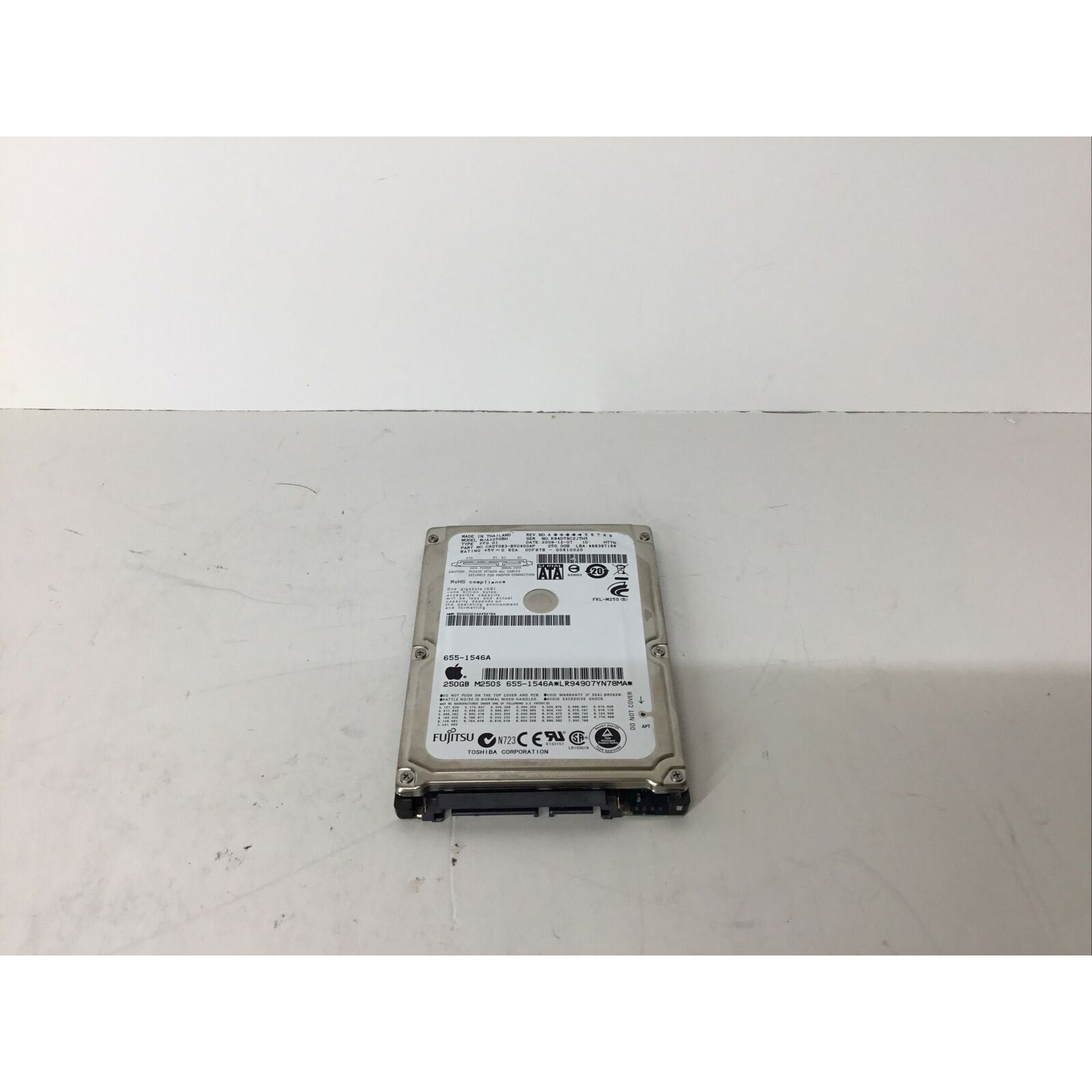 Apple Fujitsu 2.5" 250GB SATA Hard Drive For MacBook MJA2250BH 655-1546A