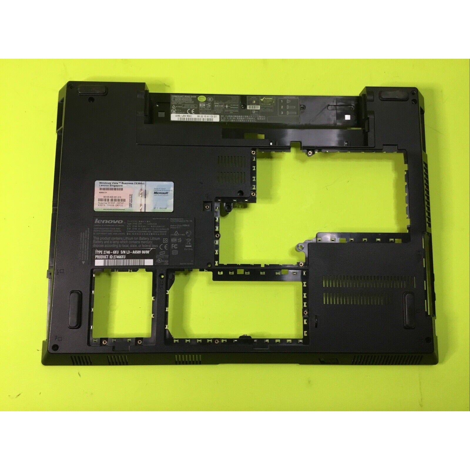 Lenovo SL500 2746 Genuine Bottom Base Case 45N5599 13N0-5FA0E01 43Y9706 GRADE A