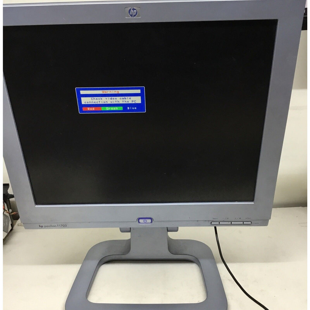 HP Pavilion f1703 P9620A Silver Monitor 17" With Power Adapter & Video Cable