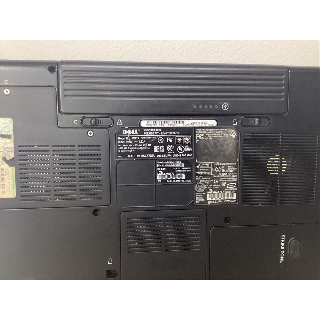 17” Dell Vostro 1700 PP22X Laptop 1 GB RAM No HDD Intel Core 2 Duo - For Parts