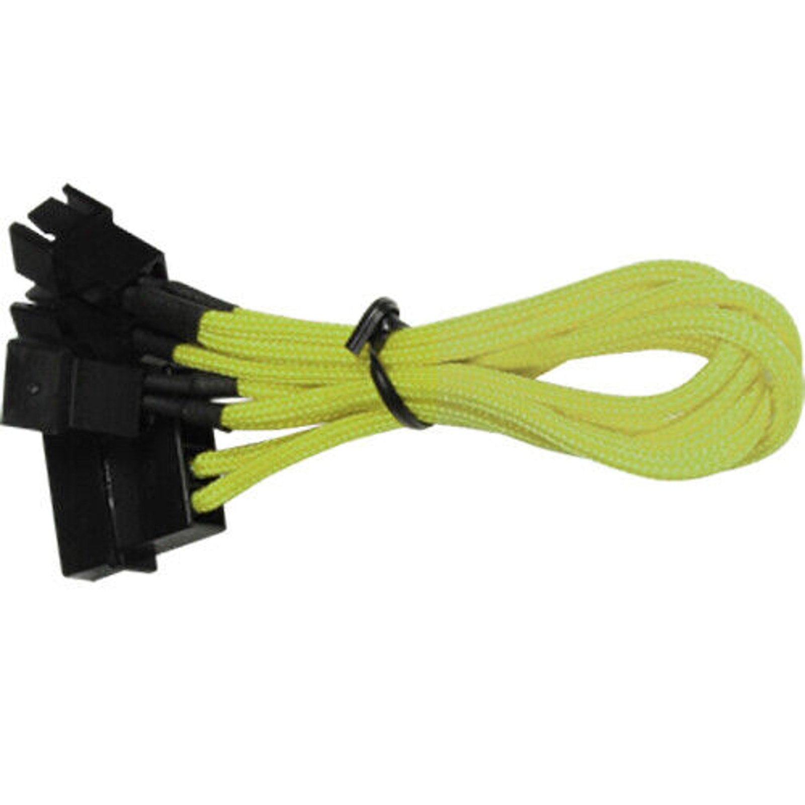 4-pin LP4 Power to 3x 3-Pin PC Fan Power Adapter / Splitter - Braided - Yellow