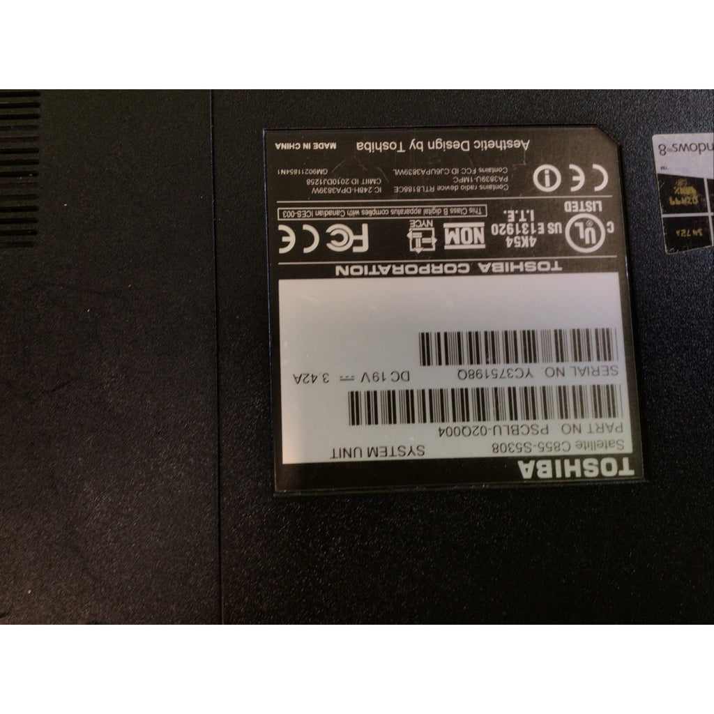 Toshiba Satellite C855-S5308 Core i3-3110 8GB RAM 240GB SSD Windows 10
