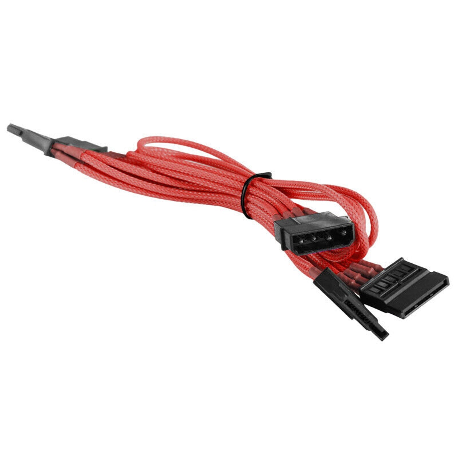 4-Pin LP4 Power to 4x SATA Splitter Power PC Adapter Cable - Red