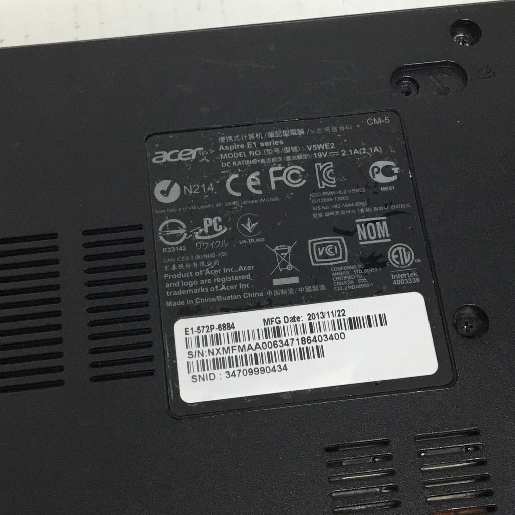 Acer Aspire E1 Series E1-572P-6884 V5WE2 For Parts READ DESC