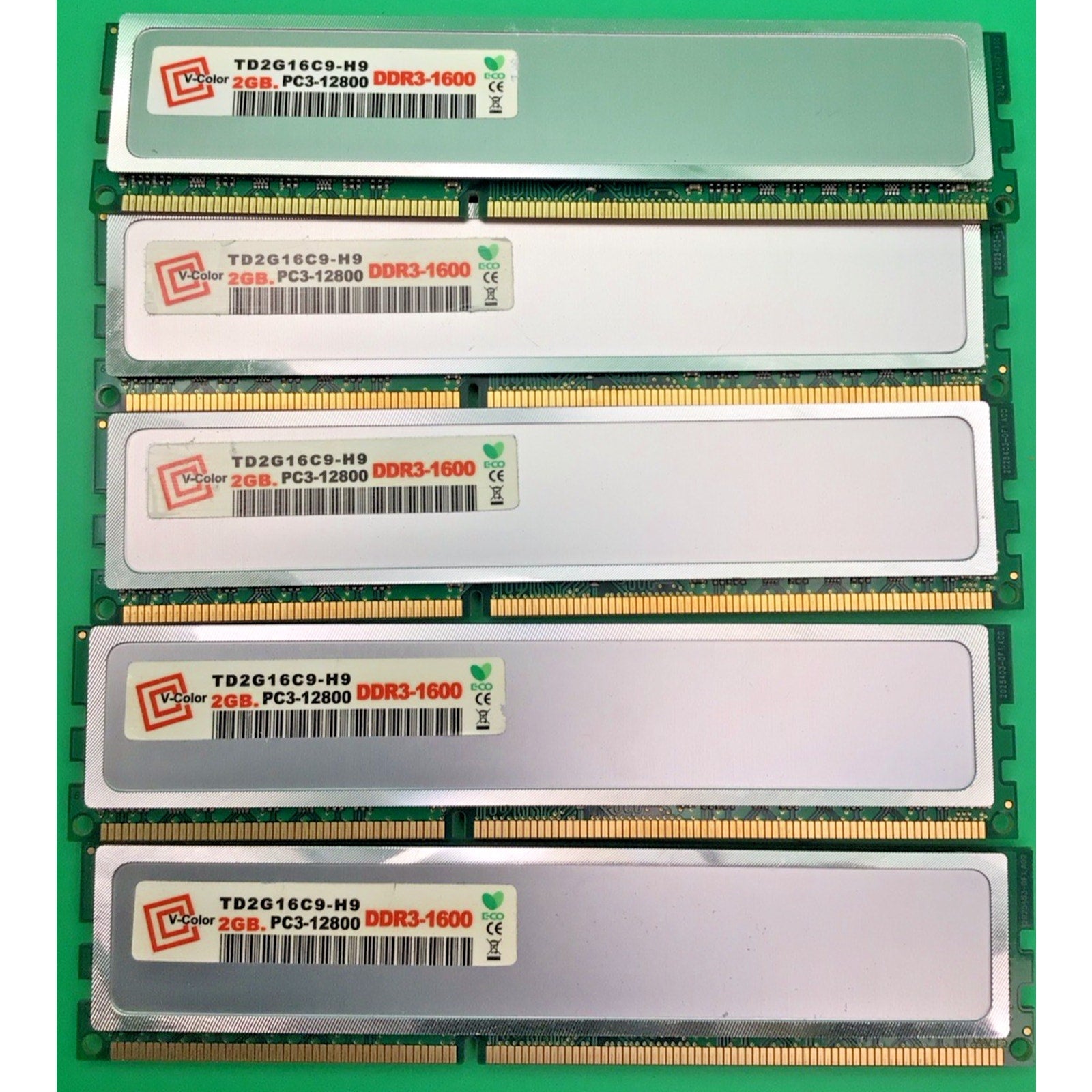 V-Color 10GB 5x2GB DDR3-1600 PC3-12800 TD2G16C9-H9 Desktop Ram Memory