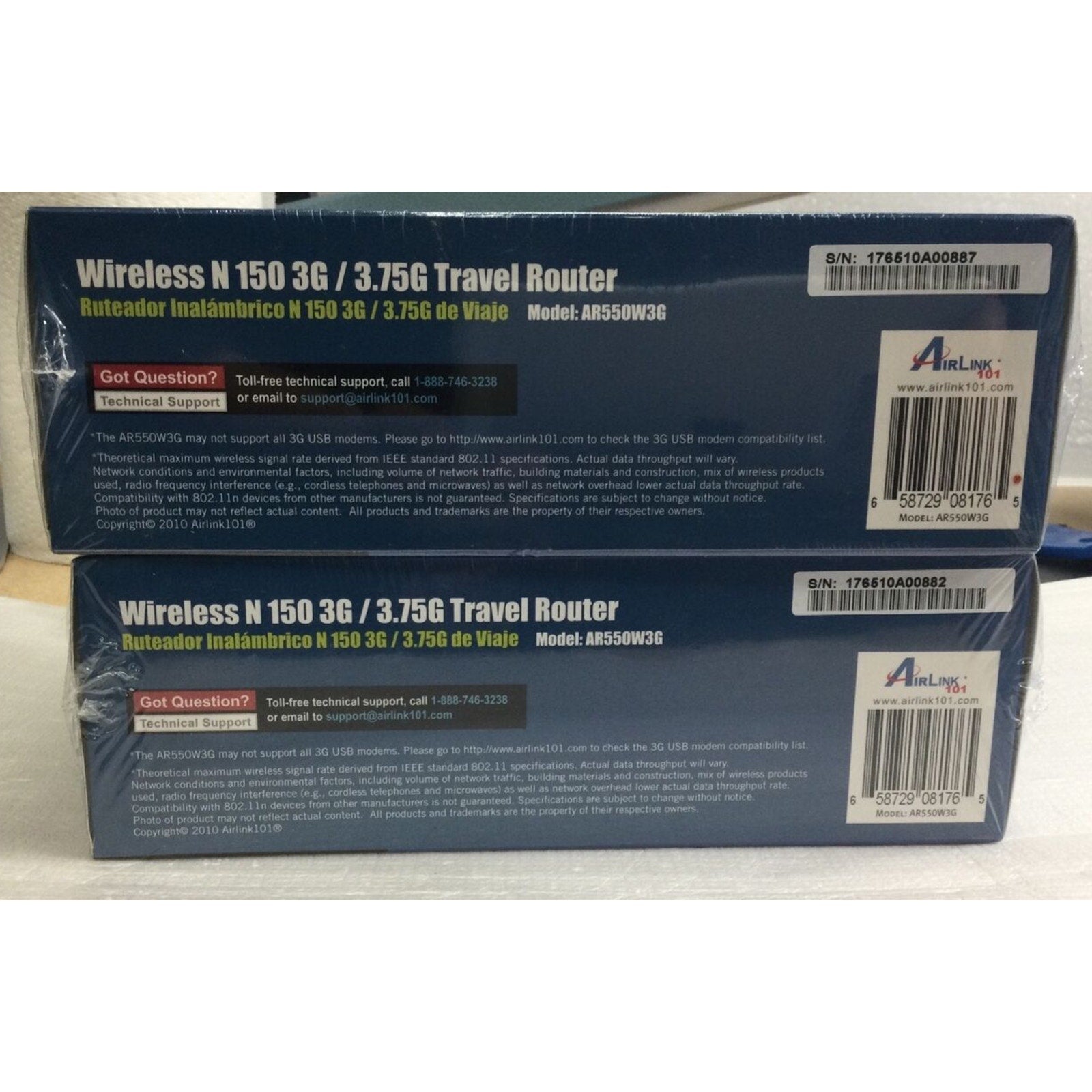2x AirLink101 AR550W3G Wireless-N 3G Cell Phone Portable Travel Router 150Mbps