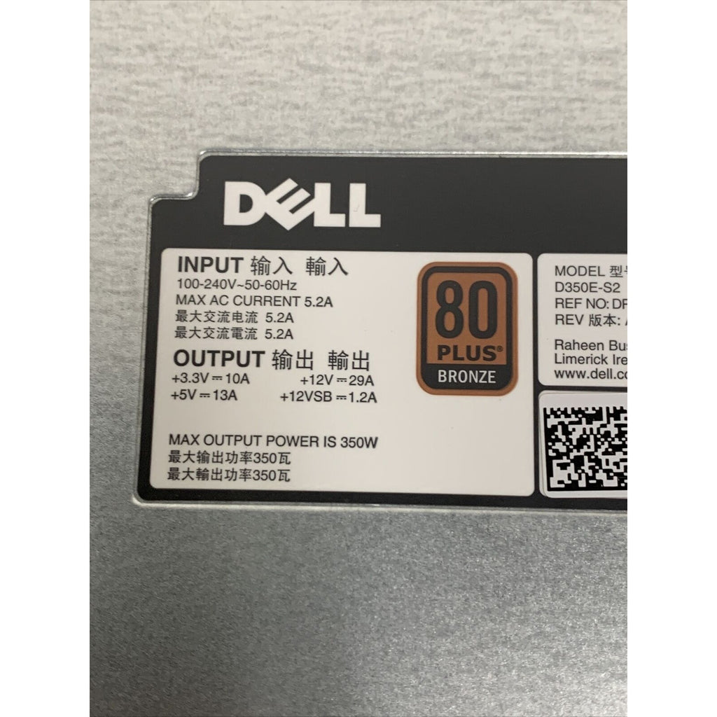 DELL 0NWX4R NWX4R D350E-S2 DPS-350AB-11 B 350W POWER SUPPLY for PowerEdge R320