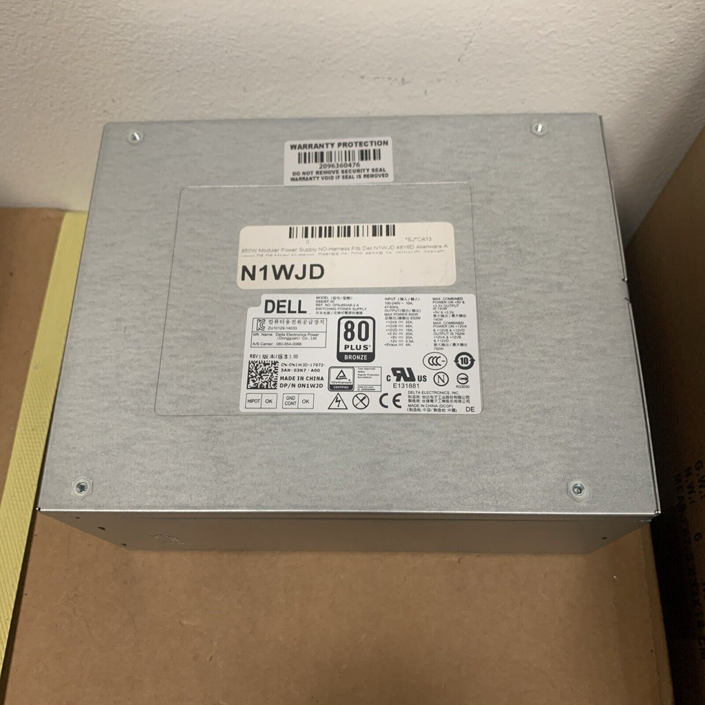 Dell 48Y6D N1WJD 850W PSU Power Supply XPS Alienware Desktop D850EF-00 No Cables
