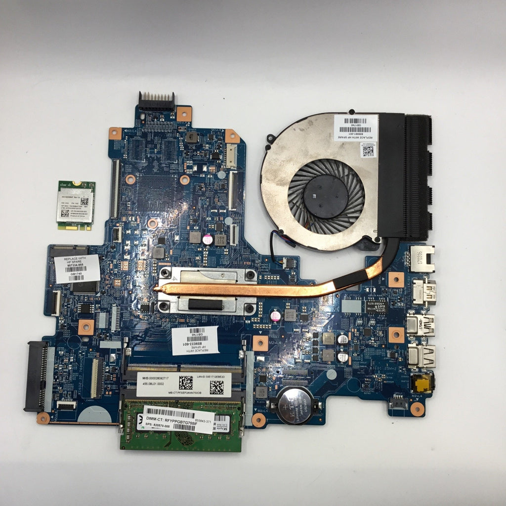 HP 17-X116dx Genuine Laptop Motherboard w/ Intel i5-7200U 2.5Ghz CPU + 8GB RAM