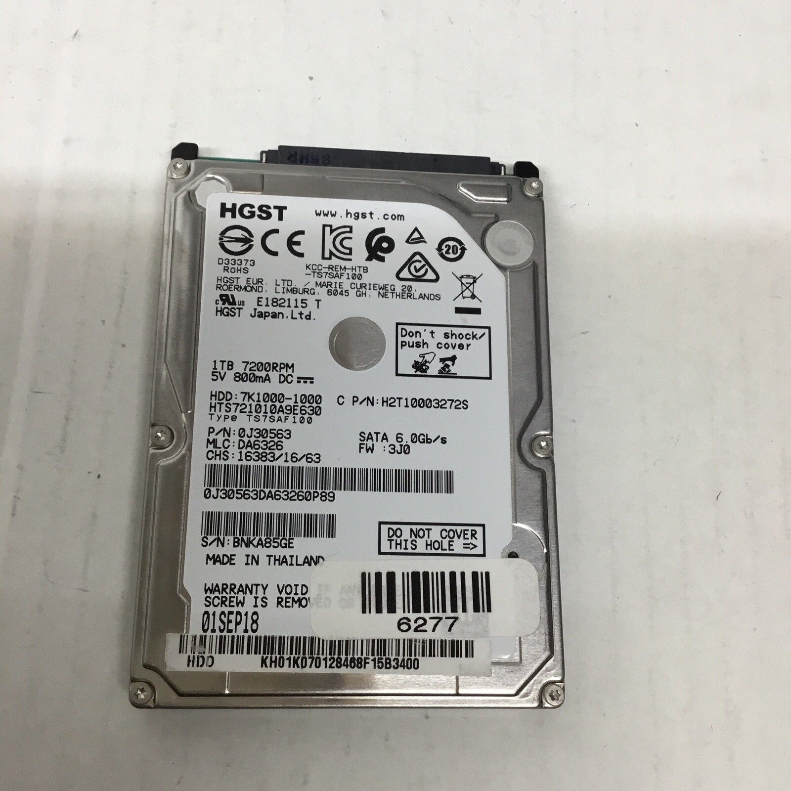 HGST HTS721010A9E630 1TB 7200RPM SATA LAPTOP HDD HARD DRIVE H2T10003272S 0J30553