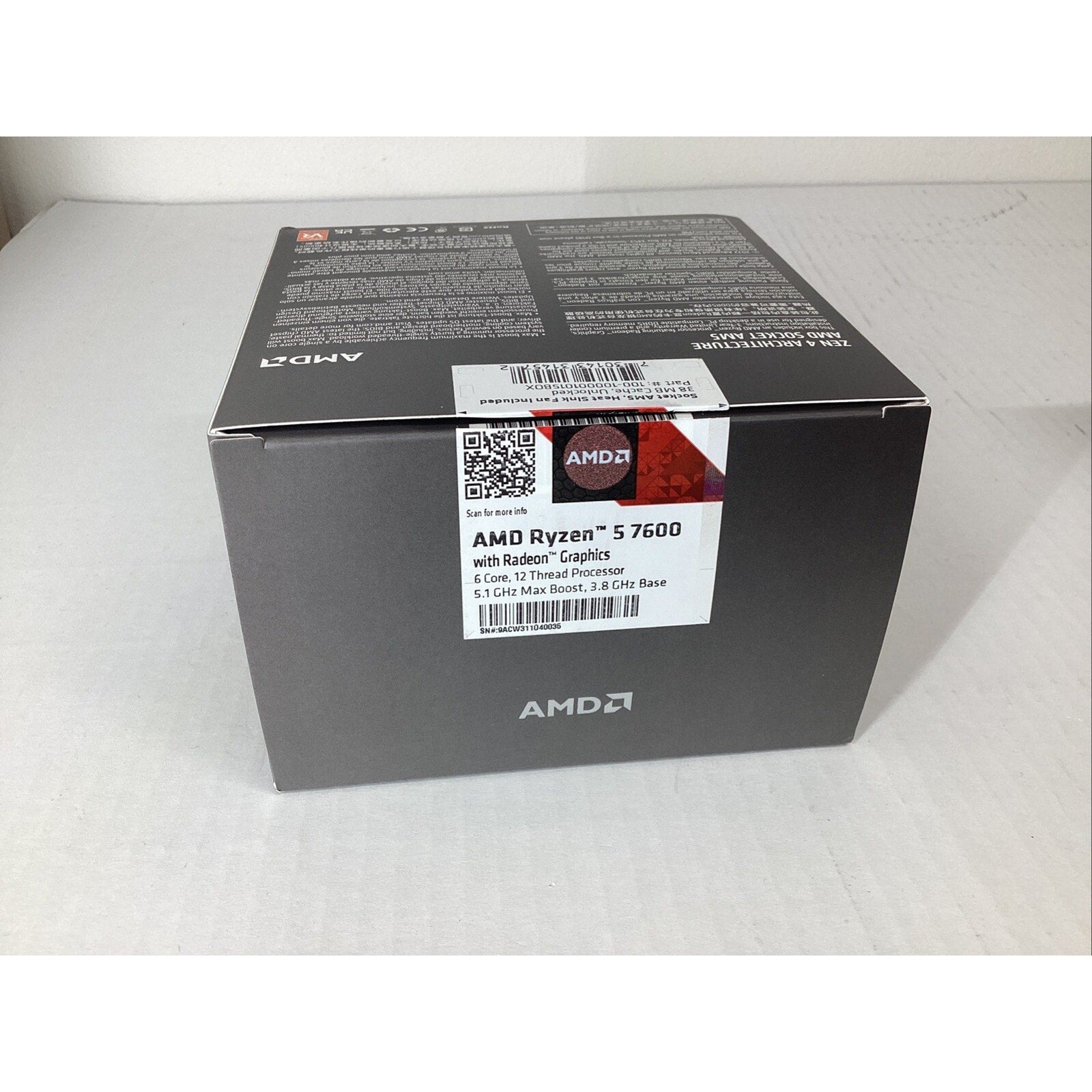 AMD Ryzen 5 7600 100-100001015BOX CPU BOX ONLY