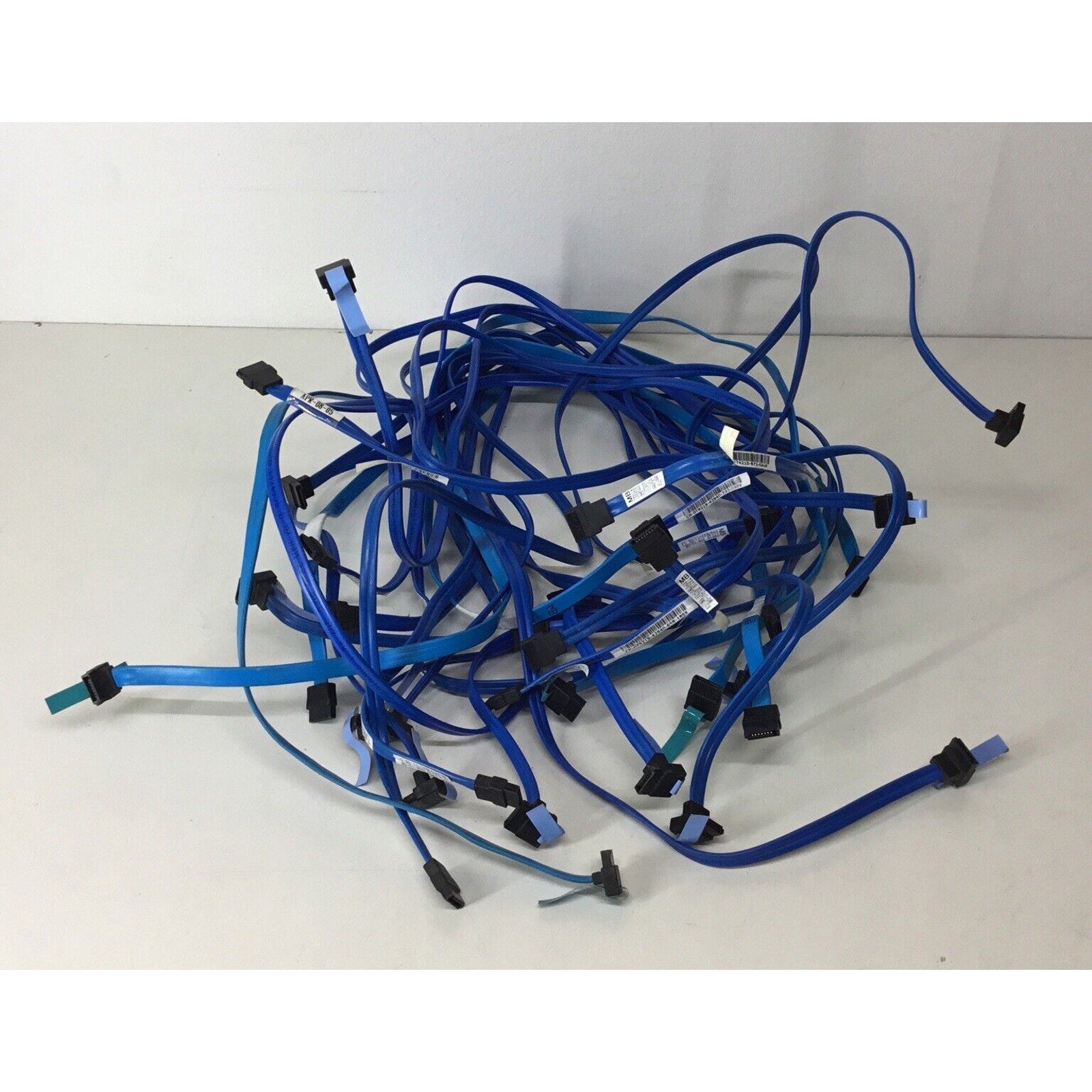 Lot Of 18 - Dell SATA HDD 27" Straight to Angle Data Cable - Blue T9219 0T9219