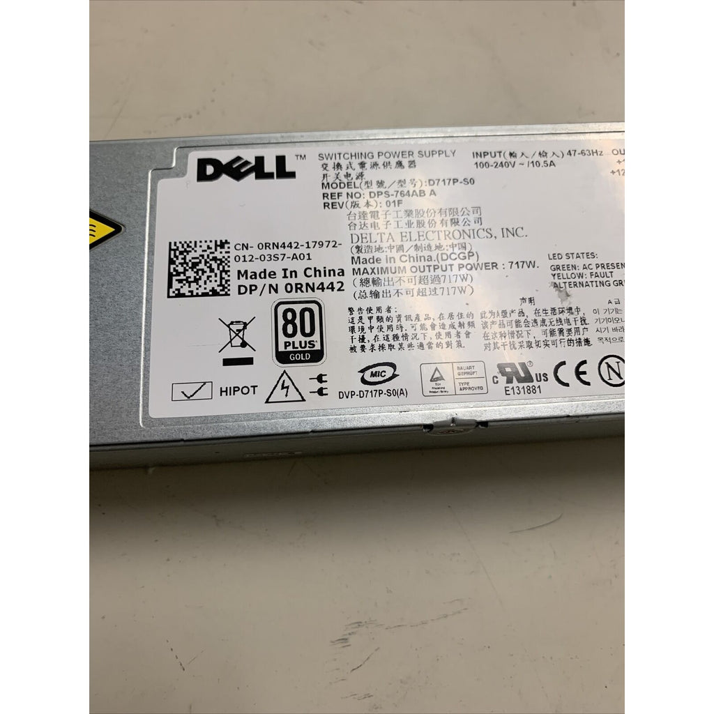 Dell PowerEdge D717P-S0 0RN442 717W 57A Power Supply PSU R610 TESTED