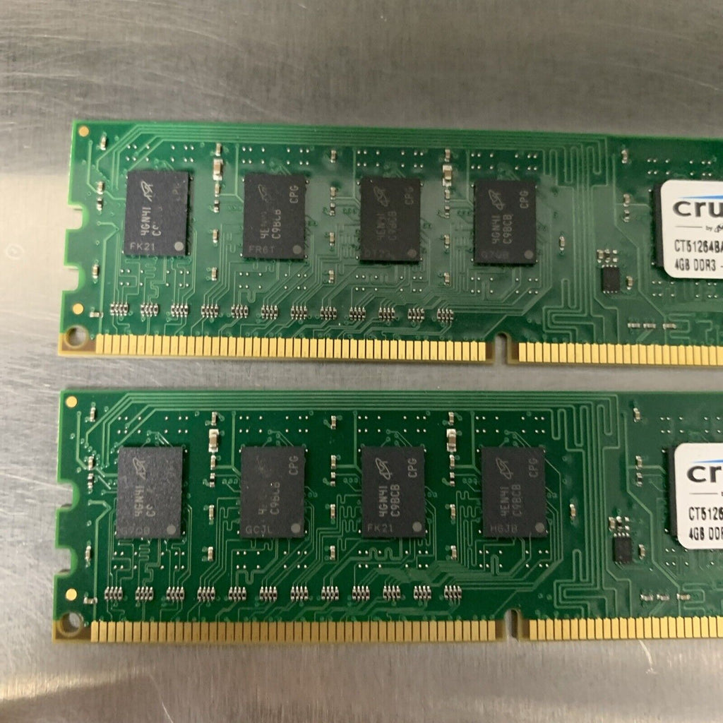 Crucial Kit 8GB (2x 4GB) 1600MHz DDR3 UDIMM 1.5V Desktop Memory CT51264BA160BJ