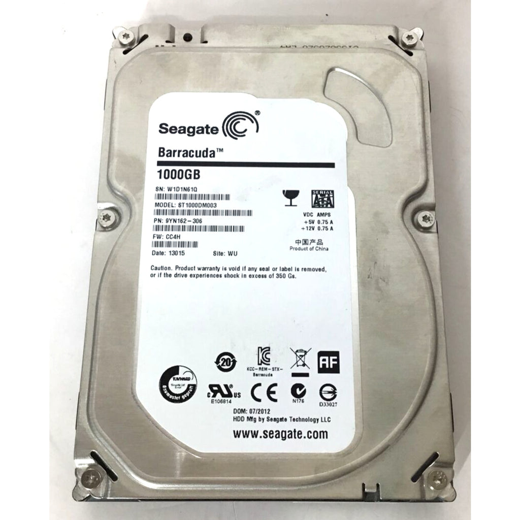 Seagate Barracuda 1000GB ST1000DM003 9YN162-306 Disk Drive Tested