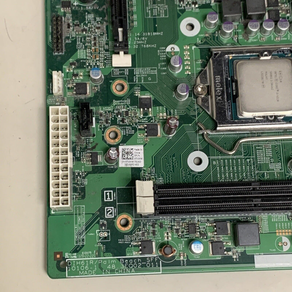 Dell 0T10XW Optiplex 3010 SFF Motherboard LGA1155 H61 T10XW W/ Intel I3-3220