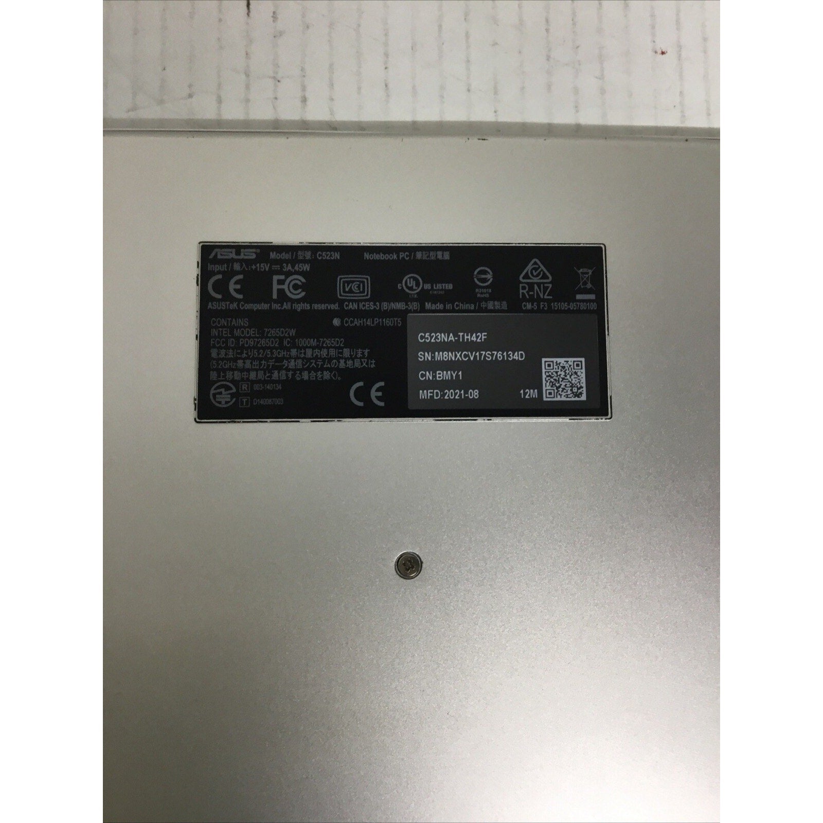 FOR PARTS - Asus Chromebook 15.6" Intel (C523NA-TH44F)