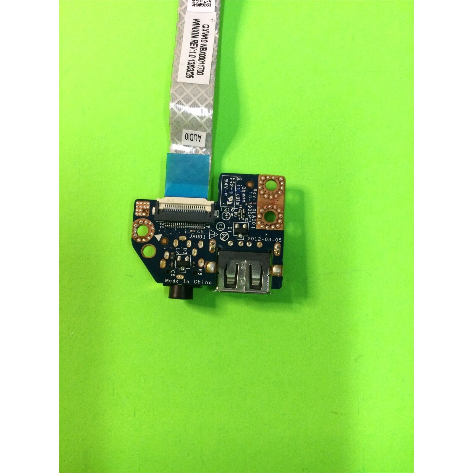 Dell Latitude E5430 Laptop USB Audio Port Board (QXW00 LS-7905P) w/ Ribbon Cable