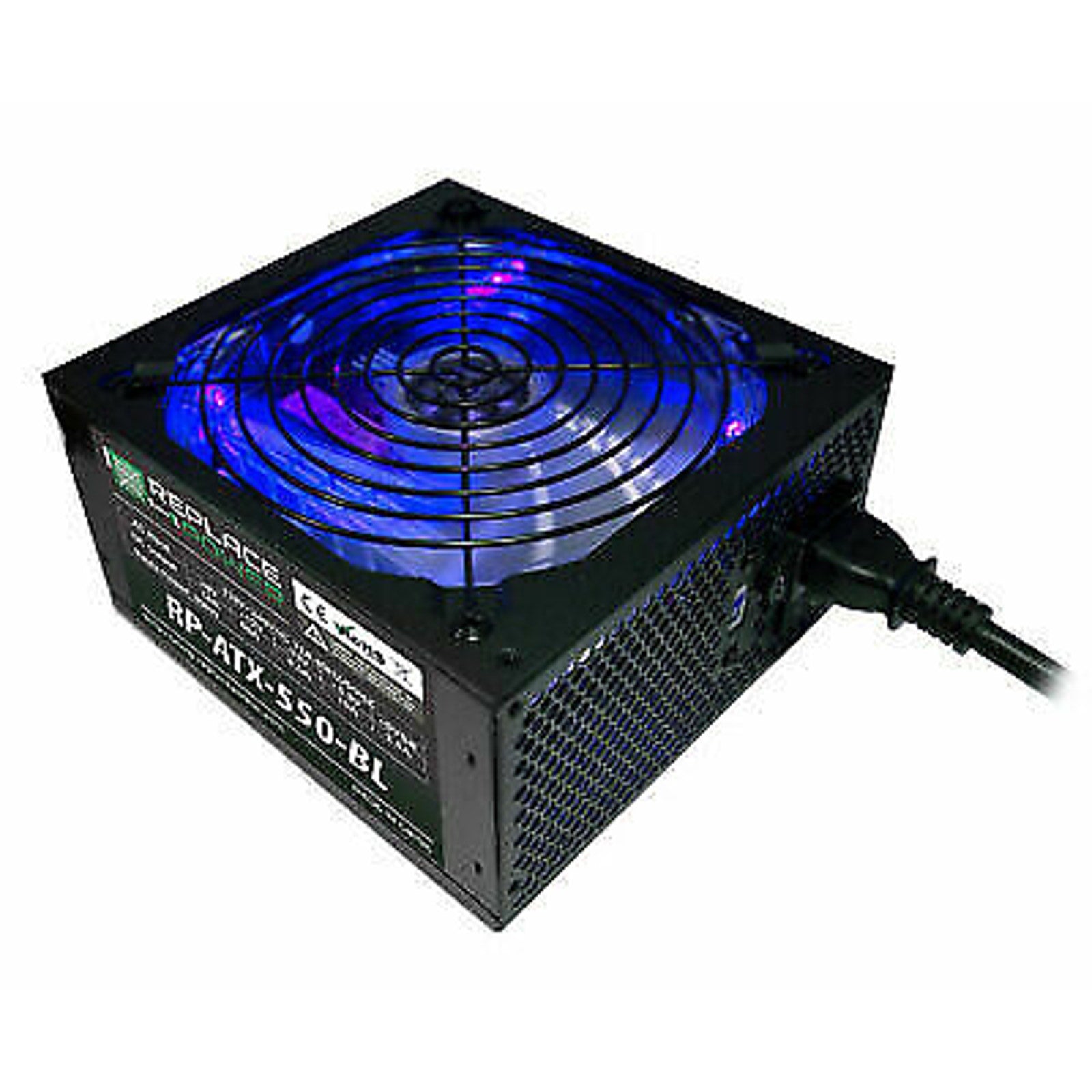 Replace Power 550W ATX Gamer Power Supply Blue LED SATA 12V PCI-E