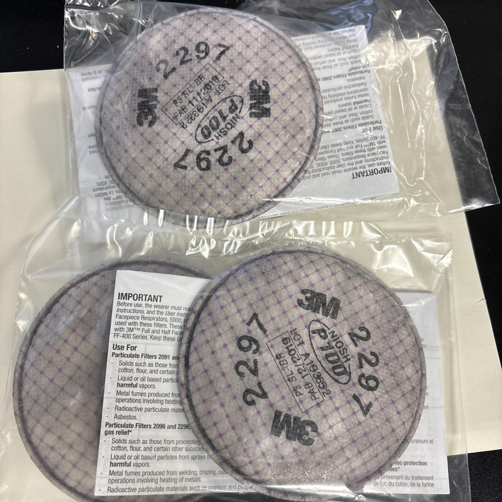 2pk 3M 2297 Advanced P100 Particulate Replacement Respirator Protection Filter