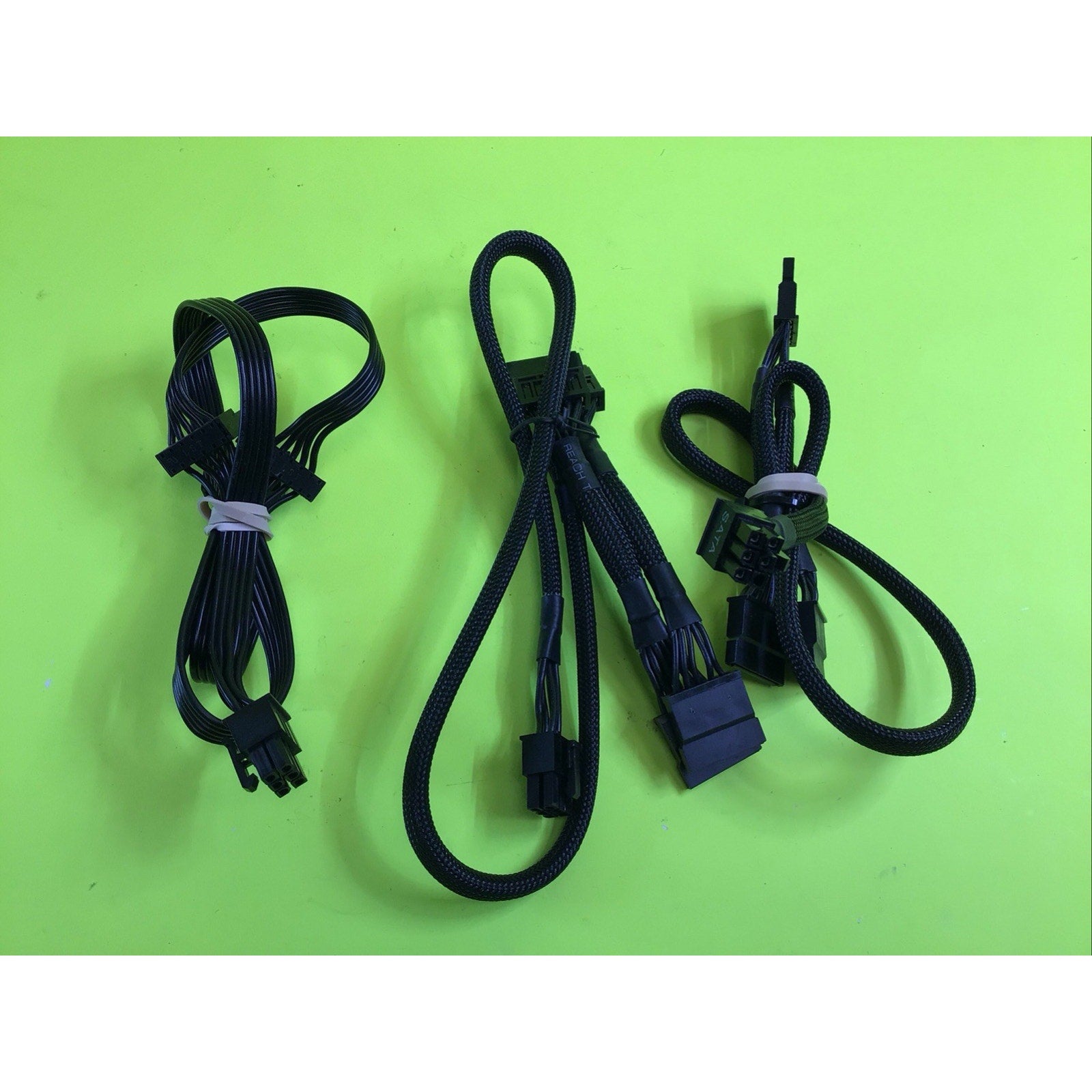 Lot of 3 Modular Power Supply 6 Pin to SATA Cables