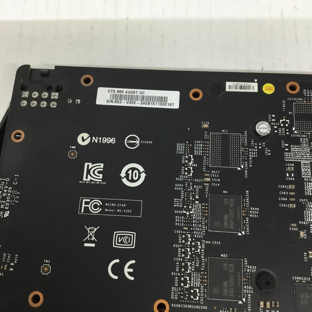 MSI Nvidia GeForce GTX 960 4GD5T OC GPU Graphics Video Card