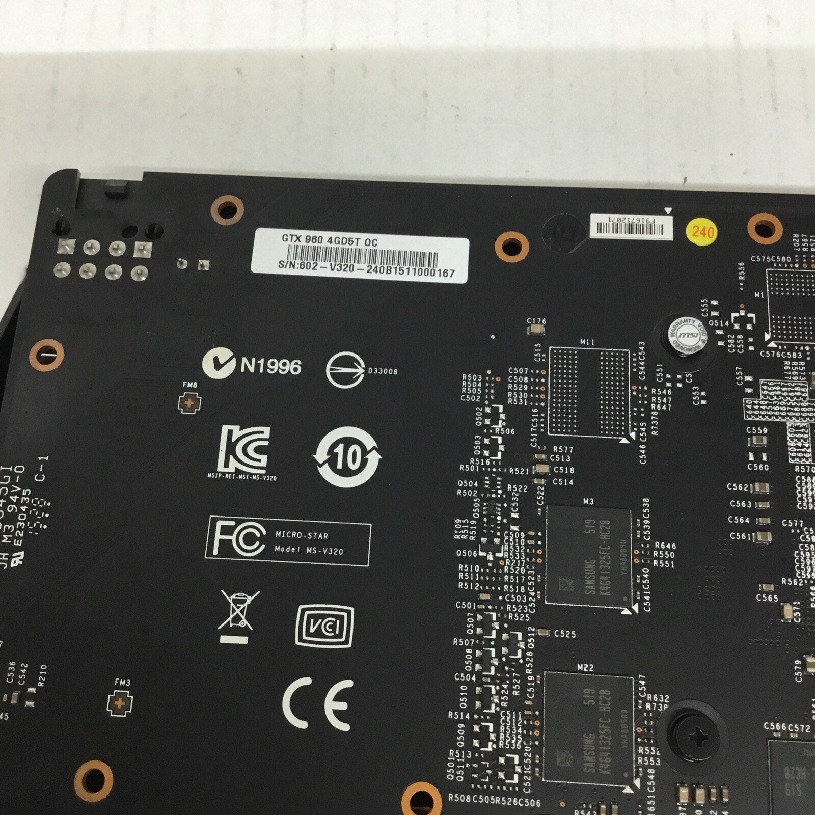 MSI Nvidia GeForce GTX 960 4GD5T OC GPU Graphics Video Card