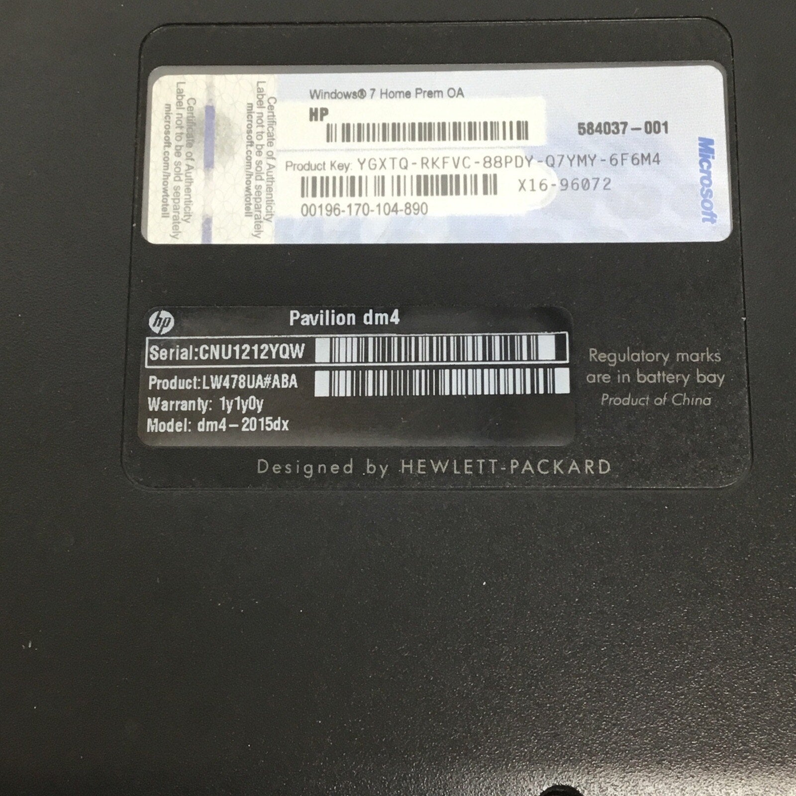 For Parts HP Pavilion dm4 Intel Core i3-2310M 2.1GHz No Adapter No HDD Bad Batt