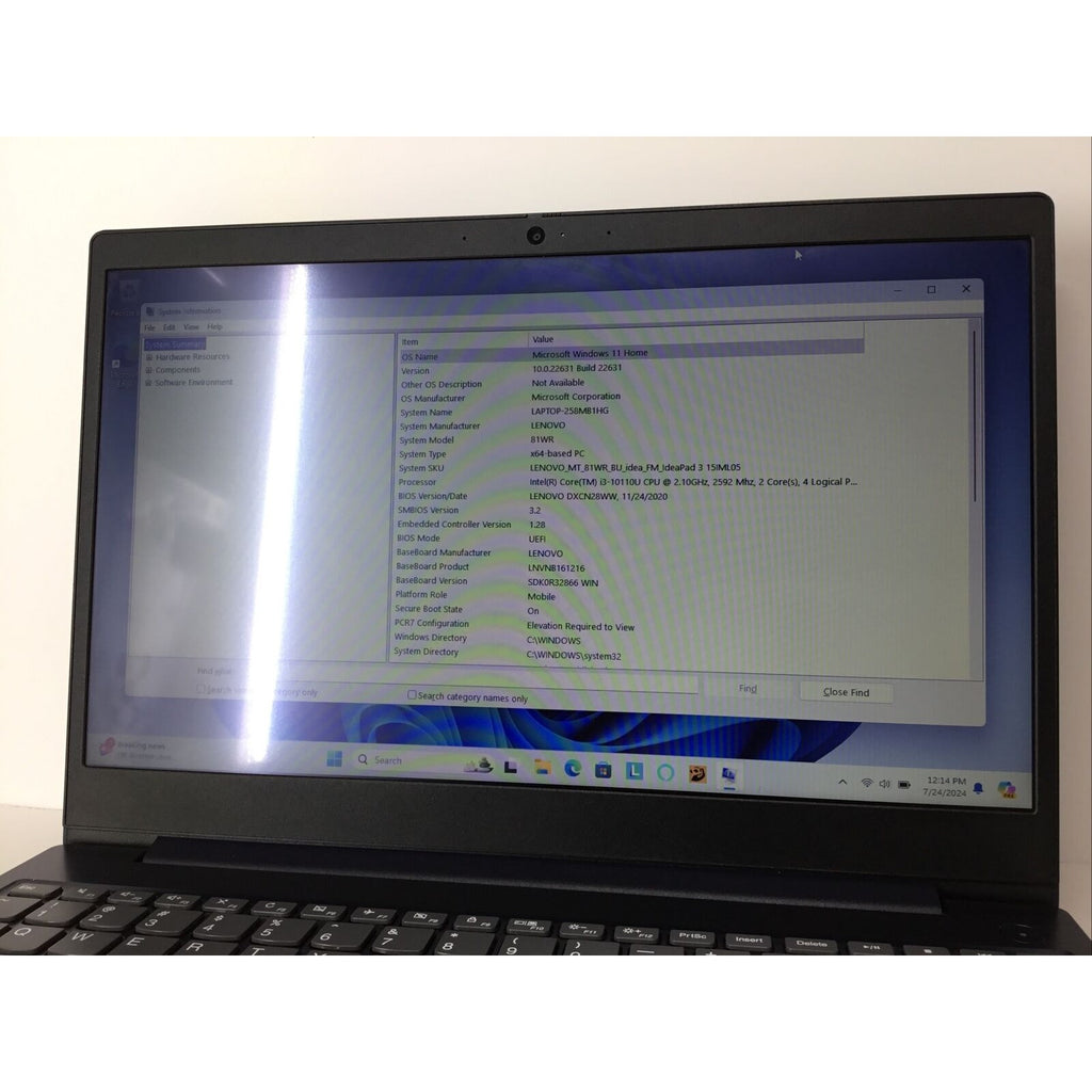 Lenovo IdeaPad 3 - i3-10110U, 8GB RAM, 240GB SSD (15IML05)