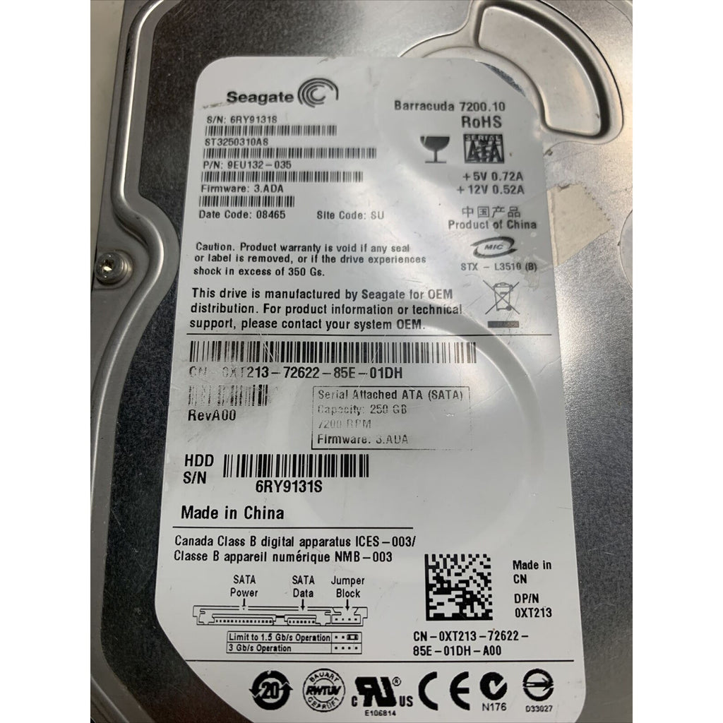 Hard Drive 250 GB Seagate Barracuda ST3250310AS 3.5" Desktop SATA 7200RPM