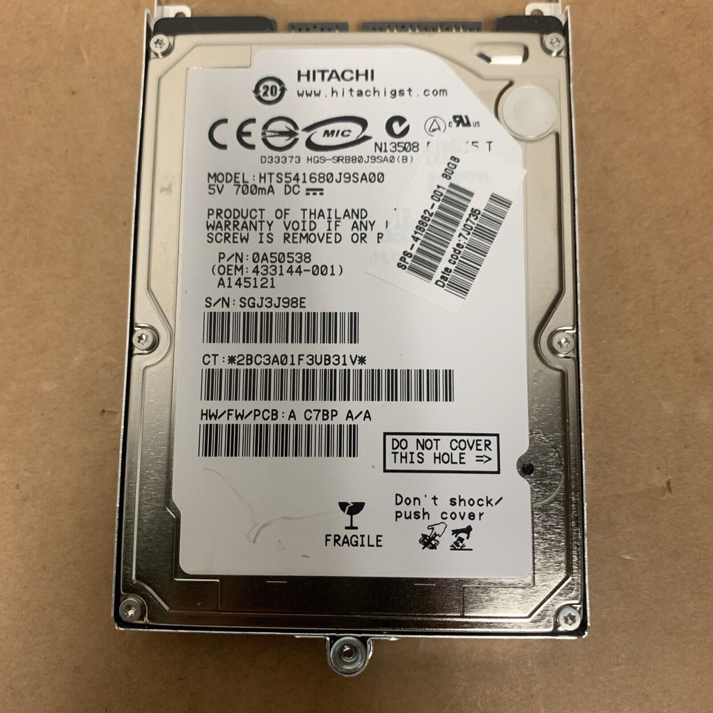 HTS541680J9SA00 Hitachi 80GB SATA 2.5" 9.5MM Hard Drive - Working - With Caddy