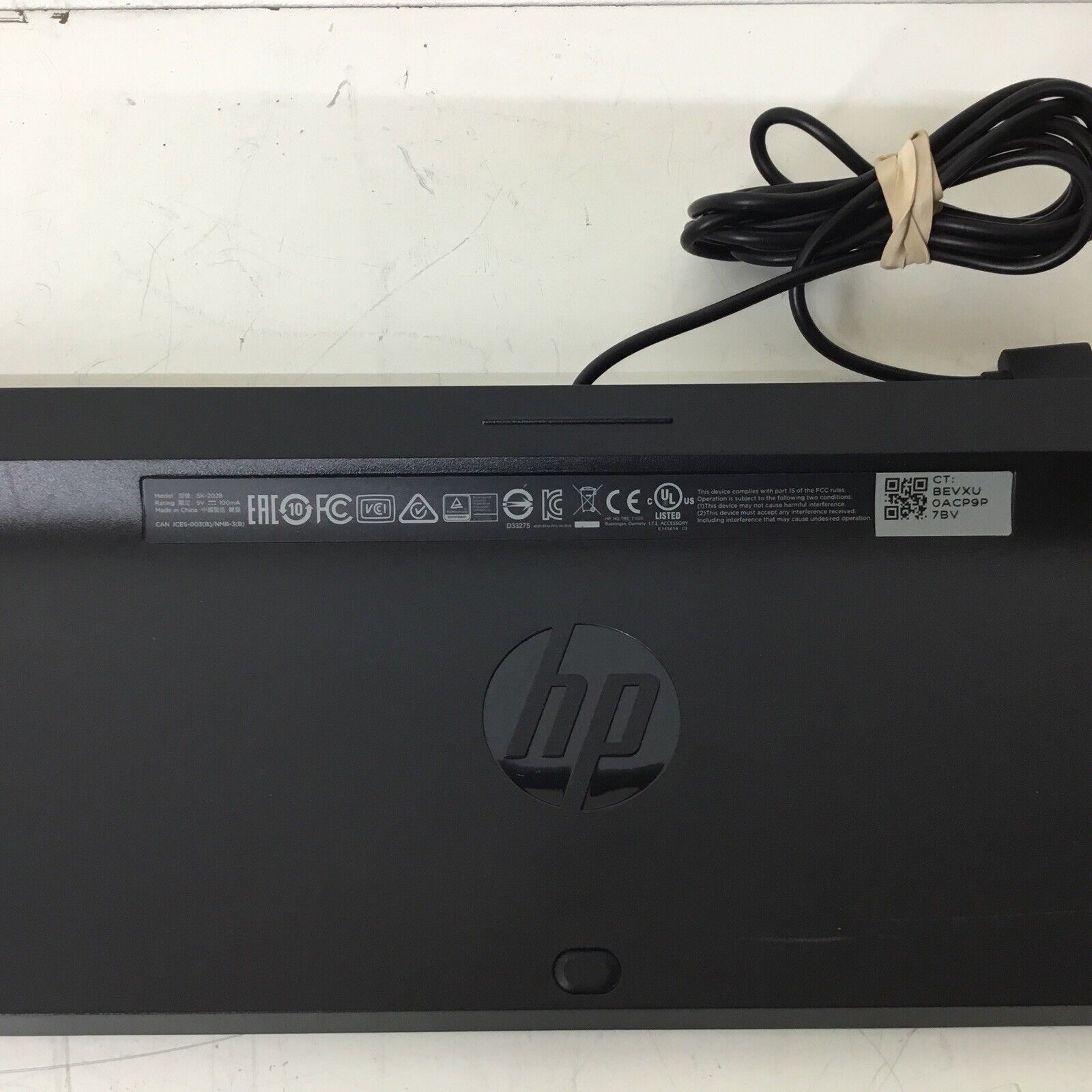 HP SK-2028 Wired Slim USB Keyboard 801526-001