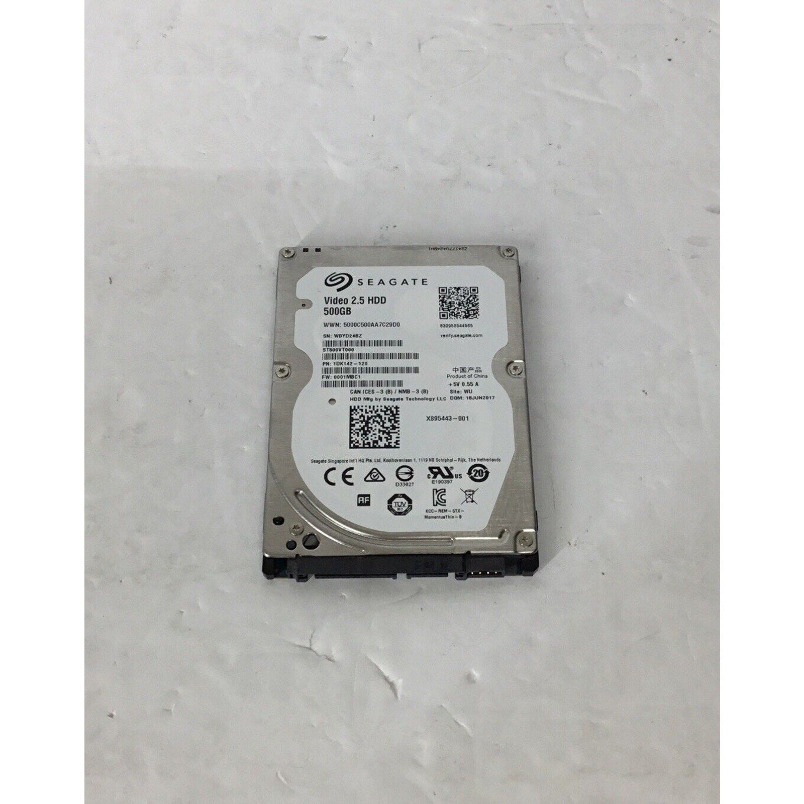 HDD Hard Drive SATA Laptop 2.5" Seagate ST500VT000 500GB 1DK142-120
